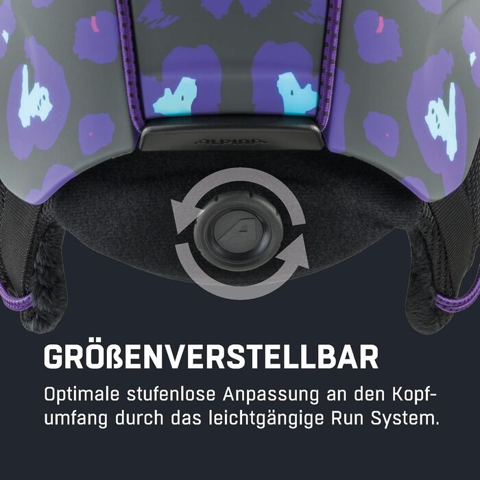 Безпечний, ударостійкий та індивідуально регульований лижний шолом зі знімними амбушурами для дітей M (51-55 см), темно-сірий леопардовий матовий