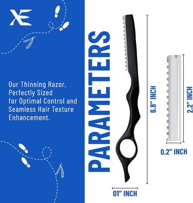 Бритва XE Hair Styling Barber Thinning Razor - гребінець із нержавіючої сталі, ідеальна бритва для укладання піря, бритва для структурування волосся та шарування для салонного та домашнього використання