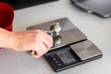 Цифрові кухонні ваги KitchenAid з двома платформами, зважують від 5000 г до 500 г, чорний, з секундоміром одного розміру