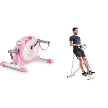 Розумний міні-тренажер для ніг під стіл Sunny Health & Fitness двофункціональний велотренажер та тренажер для присідань Row-N-Ride для сідниць та кардіо-тренування всього тіла з регульованим опором