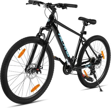 Гірський велосипед HILAND 26/27,5 дюймів для жінок, чоловіків та дорослих, 21-швидкісний гірський велосипед з алюмінієвою рамою, подвійні дискові гальма, гірський велосипед для чоловіків та жінок, чорний/зелений/синій/фіолетовий чорний 27,5 дюймів