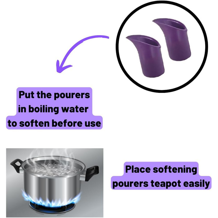 Силіконова наливка для чайника, кавника, 2 шт., POUR001