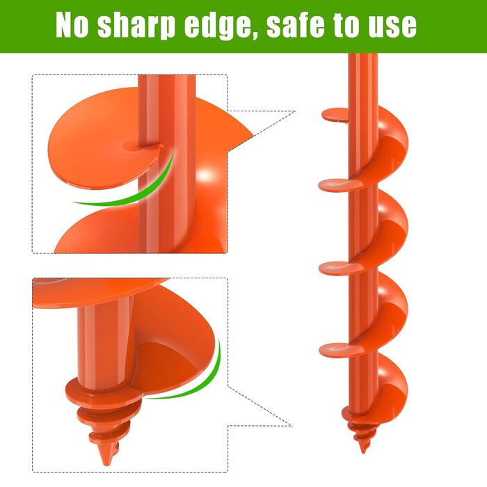 Садовий бурав для посадки рослин, 76 x 61 см, шнек для копання ям з самонарізним гвинтом, міцний садовий бурав 3 мм для посадки 7661см