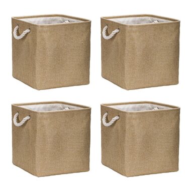 Коробка для зберігання, складна коробка (4 шт.) 30x30x30 см тканинний кошик для одягу, іграшок та інструментів (хакі)