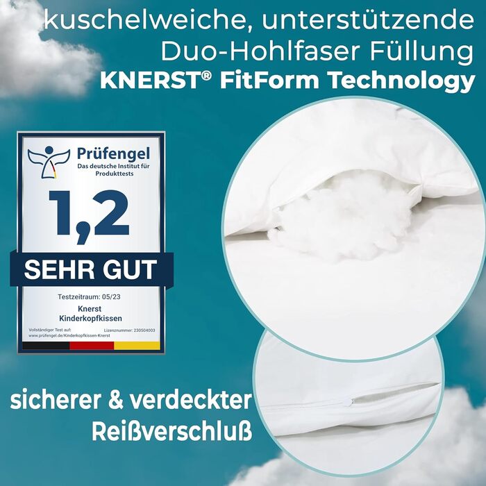 Дитяча подушка 40x60 - Ергономічна дитяча подушка для м'яких снів - Комфортна дитяча подушка для оптимальної підтримки - Дитяча по