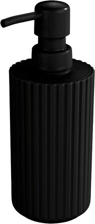 Дозатор для мила Allstar Minas, багаторазовий дозатор для рідкого мила до 280 мл, виготовлений з пластику, Ø 7 x 18 см, чорний Чор
