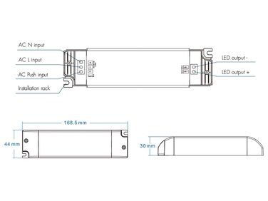 Дімміруемий блок живлення CV 24V 40W Сімістор N.O. перемикач диммер на 220В для світлодіодної стрічки 24В Skydance TE-40-24