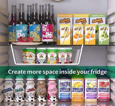 Універсальний підвісний металевий кошик-полиця з 2 предметів, органайзер для шафи для кухні, комори, офісу, шафи, білий, 30 x 22 x 13,5 см