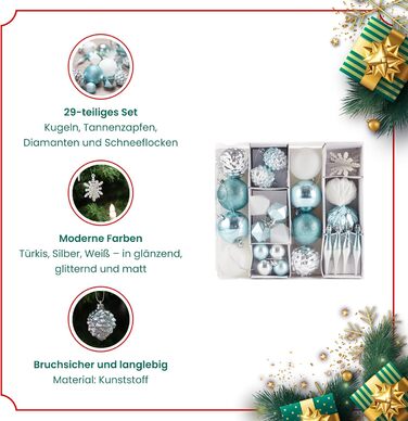 Набір ялинкових кульок з 29 предметів HEITMANN DECO
