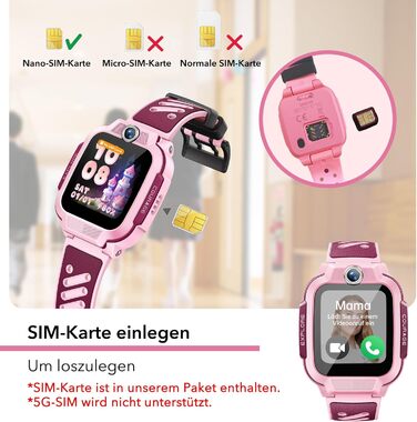 Розумний годинник imoo Z3 для дітей з GPS та SIM-карткою, дитячий розумний годинник 4G з режимом класу, повідомленнями, функцією SOS, водонепроникний IP68, крокомір, екран 1,5 дюйма (Z3-Blue)