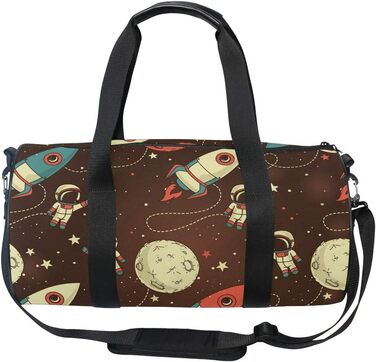 Симпатична спортивна сумка з канвасу Космічний мандрівник ідеальна для поїздок на вихідні, ручної поклажі для чоловіків та жінок, для спорту та ночівлі