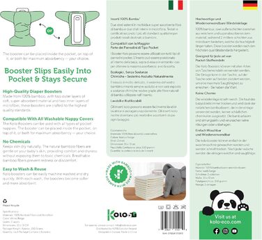 Набір з 5 вкладишів для підгузників, виготовлених з 100 бамбукових волокон, чотиришарові, можна прати. Антибактеріальні антиалерге