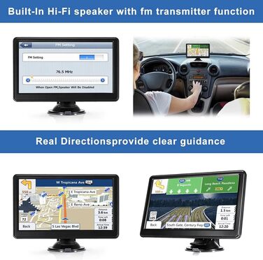 Навігаційні пристрої для автомобілів, GPS-навігатори для вантажівок, навігаційна система для кемперів, 7-дюймова навігація для автомобілів, карти Європи 2025 року, безкоштовні оновлення карт, з попередженням про швидкість у точках призначення, голосові пі