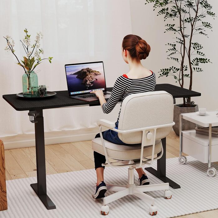 Стіл з регульованою висотою 160x60 см, електричний комп&39ютерний стіл з функцією пам&39яті та портом зарядки Type-C, регульований стіл, офісний та ігровий стіл, чорний, вантажопідйомність 80 кг, 160 x 60 см, чорний