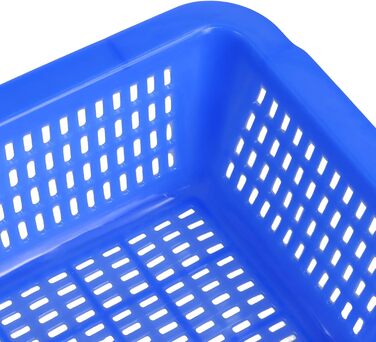 Набір пластикових кошиків для зберігання FUNSUEI з 24 предметів, маленькі кольорові кошики для зберігання, 3 кольори, маленькі пластикові кошики для зберігання та організації, синій, червоний, білий, 23 x 16 x 7 см