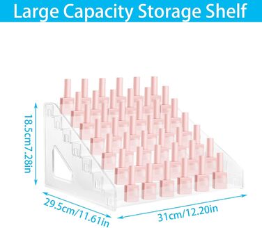 Шарів зберігання лаку для нігтів, 7-рівневий прозорий тримач для лаку для нігтів до 84 пляшок, олія Лак для нігтів Стенд для косметичного засобу, туалетний столик, 7