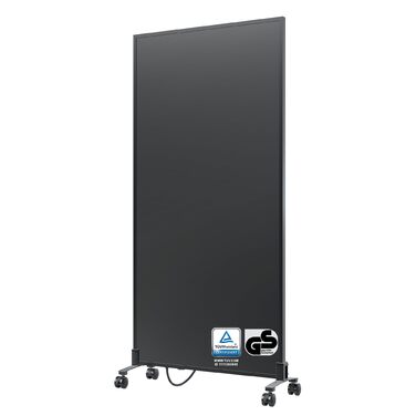 Інфрачервоний обігрівач BR Bringer, окремостоячий пристрій - 1000 Вт - Енергозберігаючий - Мобільний електричний обігрівач на ніжках на колесах - Сертифіковано TV та GS - Німецький бренд якості (чорний) Чорний 1000 Вт