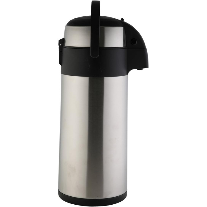 Аеропот Axentia сріблястого кольору, помповий горщик з нержавіючої сталі, об&39єм приблизно 5 л, 19 x 19 x 45 см, одинарний