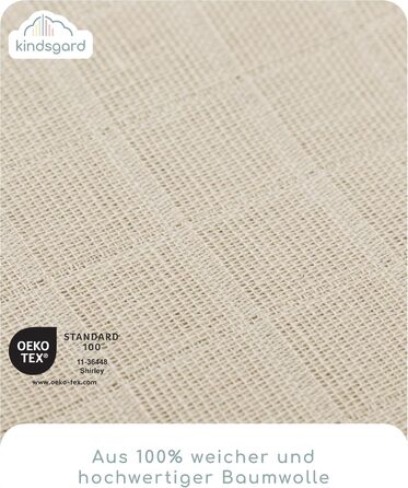 Муслінові пелюшки Kindsgard бежеві 70 x70 см - В упаковці 10 шт. - 100 бавовна - Дитячі муслінові тканини - Бавовняні пелюшки - Ід
