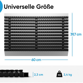 Вуличний алюмінієвий килимок для дверей з чорними щітками, килимок для збору бруду 40 x 60 см, вуличний килимок для дверей, алюмінієвий килимок для дверей, килимок для вулиці, скребок для взуття для входу в будинок, килимок-щітка для вулиці, килимок для д