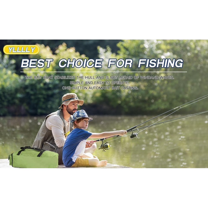 Човен для наживки YLLLLY, батареї ємністю 12000 мАг з човном для приманки великої ємності, дистанційне керування 500 м, завантажувальний бункер вагою 1,5 кг, стійкий до вітру та хвиль, із сумкою. Введіть антени, пропелери та інше