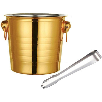 Щипці для льоду Stakee Ice Bucket Щипці для льоду з нержавіючої сталі Відро для льоду з ізольованим кубиком льоду для замороженого