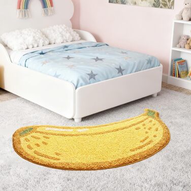 Килимок для ванної з банановою тематикою, нековзний, м&39який та вбираючий килимок для ванної кімнати, можна прати, 47 x 100 см, жовтий банановий малюнок