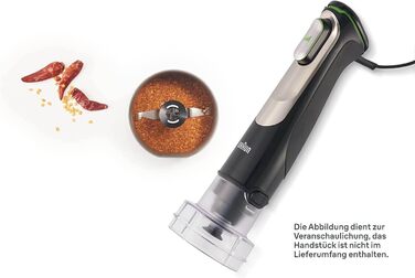 Насадка для побутової кавомолки та спецій Braun MQS 270 SI з системою EasyClick Plus - Аксесуари для побутового ручного блендера Braun MultiQuick 7 and 9, срібло