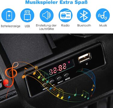 Дитячий електромобіль DREAMADE 12V, дитячий автомобіль з пультом дистанційного керування 2.4G та фарами і музикою, дитячий транспо