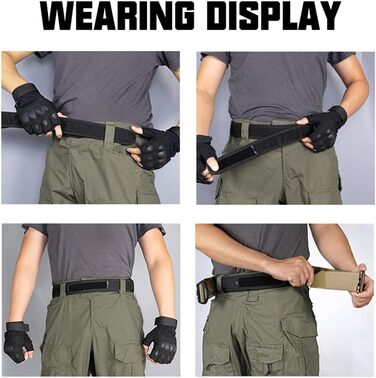 Тактичний ремінь з лазерним різанням 5 см, регульований бойовий ремінь із внутрішньою/зовнішньою системою ременів та застібкою на липучці, ремінь для страйкболу, тренувань на природі та тактичних тренувань M CB