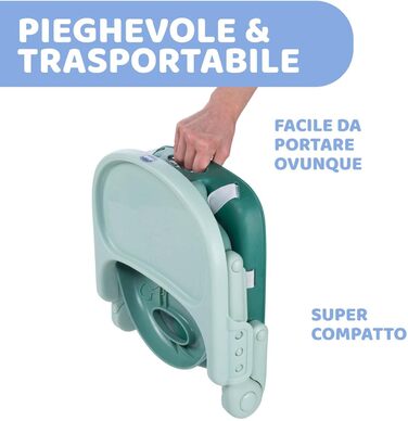 Сидіння-бустер Chicco Pocket Snack для дітей від 6 місяців до 3 років 15 кг, портативний і регульований дитячий стільчик для годув