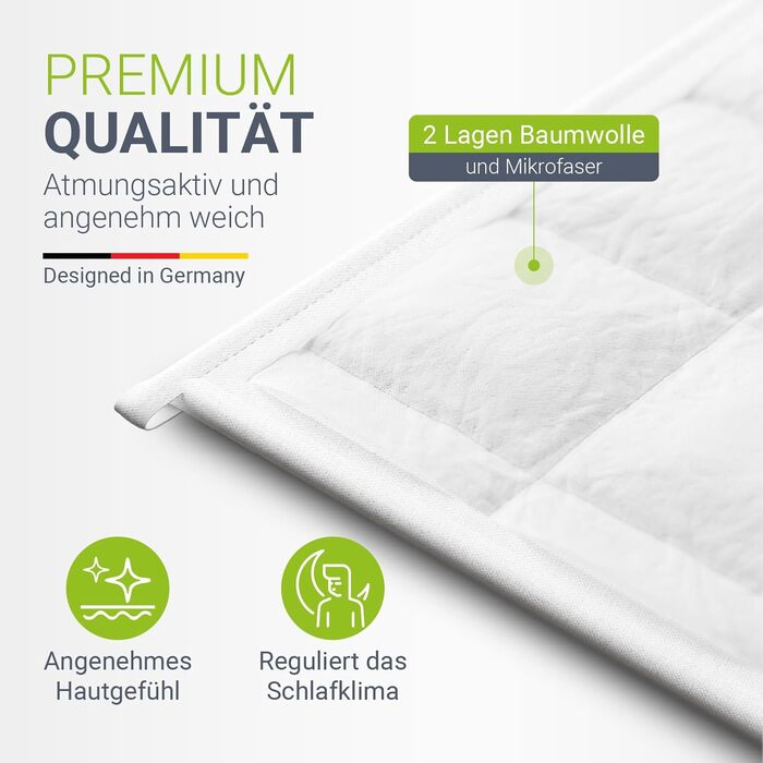 Обтяжена ковдра Juskys 135x200 Антистресова терапевтична ковдра, обтяжена ковдра зі скляними намистинами, бавовна та мікрофібра для людей з проблемами сну 7 кг 135 x 200 см - 7 кг