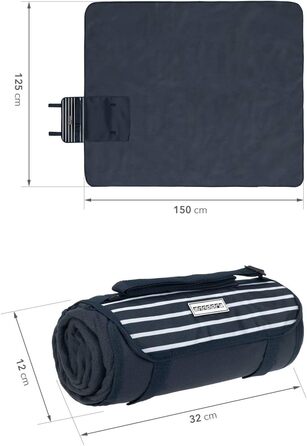 Рюкзак для пікніка anndora, набір з 15 аксесуарів ковдра для пікніка, синьо-біла смужка, темно-синій та білий