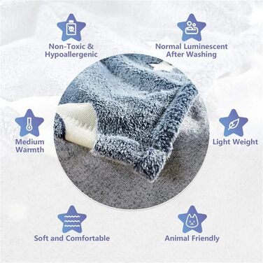 М&39яка ковдра, що світиться в темряві, затишна та м&39яка для ліжка, дивана та софи, сяюча ковдра для дітей та дорослих (150 x 200 см)