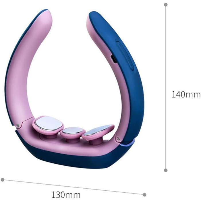 Електромагнітно-імпульсний масажер для шиї ABHI, бездротовий, з термостатичним нагріванням, 4 режими, 15 сильних сторін, портативний масажер для домашнього офісу, подорожей, рожево-блакитний