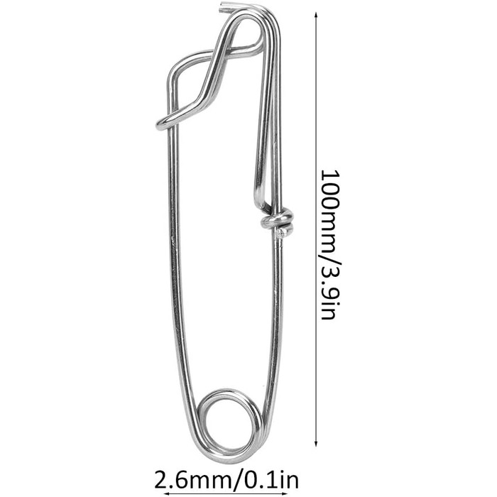Ярусний затискач, 10 шт. 2,6 x 100 мм, високовольтні ярусні застібки для риболовлі з нержавіючої сталі, аксесуари для риболовлі.