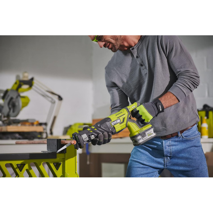 Безщіткова акумуляторна пила RYOBI 18 V ONE R18RS7-0 (зворотно-поступальне пиляння 30 мм, максимальна глибина пропилу в деревині 2