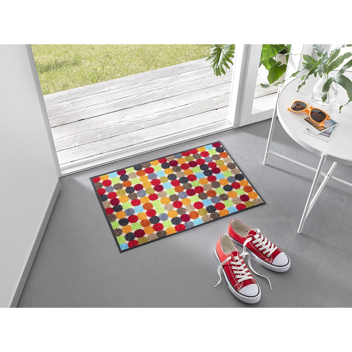 Килимок для дверей Mikado Dots 40x60 см, для використання всередині та зовні приміщень, можна прати