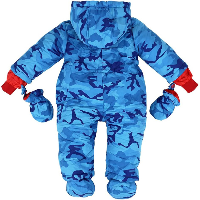 Дитячий зимовий комбінезон з капюшоном, зимовий костюм з рукавичками та пінетками, комплект теплого одягу для дівчаток та хлопчиків, 9-12 місяців () A
