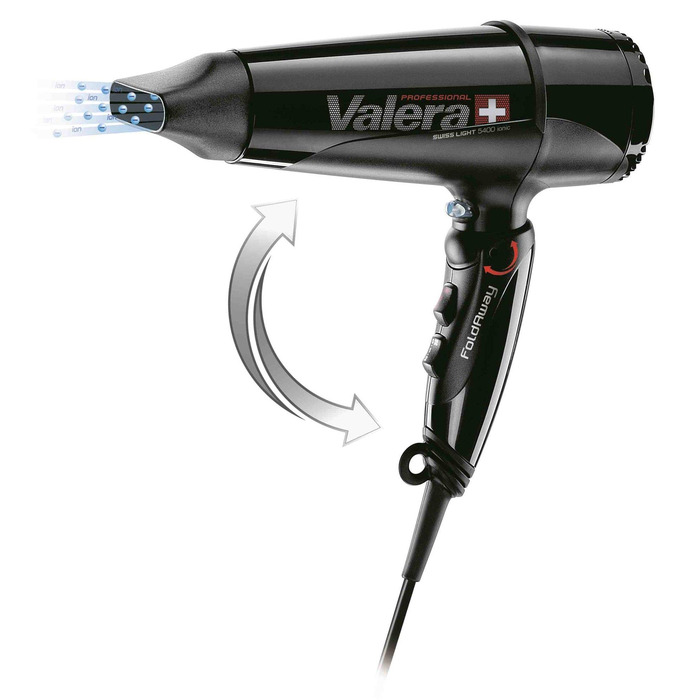 Професійний фен Valera Swiss Light Fold-Away 5400, 2000 Вт, чорний