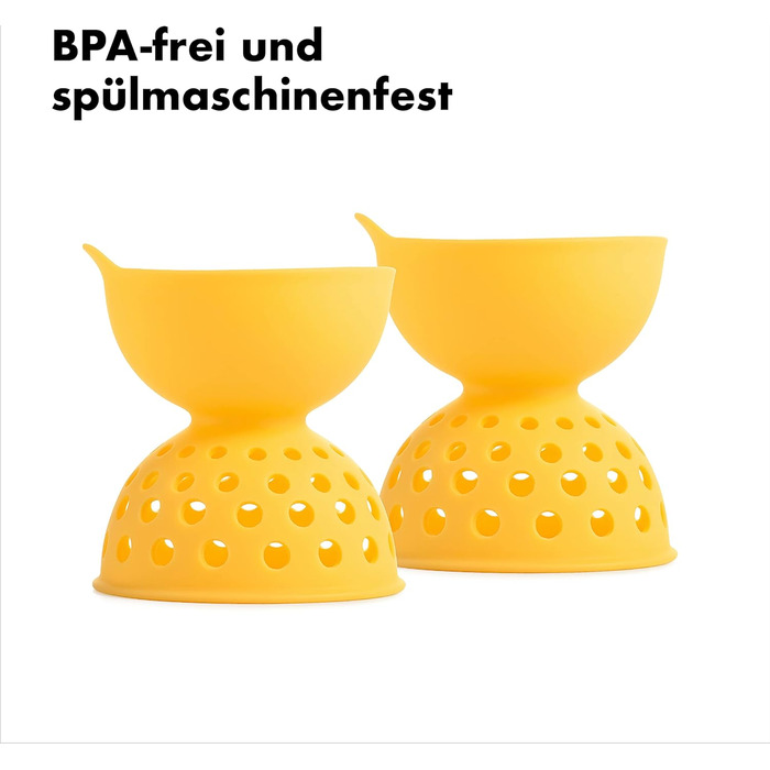 Набір OXO Good Grips Egg Poacher з 2 частин з силікону без BPA, жовтий - ідеально припущені яйця для тостів з авокадо та інший наб
