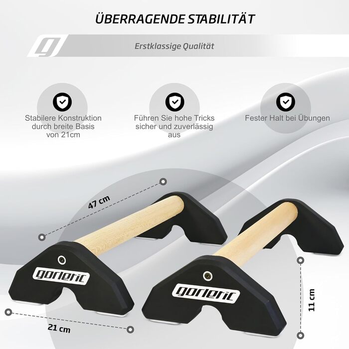 Паралети LowFit PRO Gorletic Calisthenics - Гімнастичні паралети, легке транспортування, протестовані спортсменами, преміальний магнітний дизайн, чорний