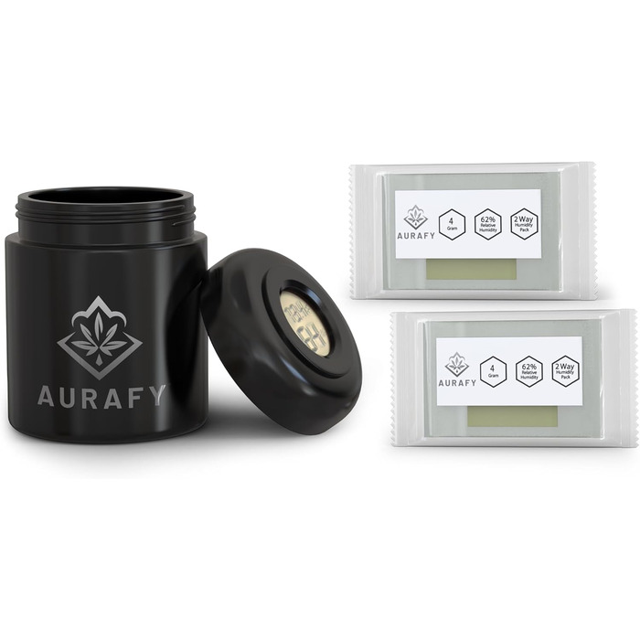 Банка-сховище з кришкою-гігрометром скло, що витримує ультрафіолетове випромінювання, герметичне та стійке до запахів, для зберігання трав і спецій У комплекті 2 пакети з двостороннім контролем вологості 62 відносної вологості (250 мл)