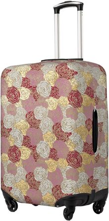 Чохол для валізи з квітковим принтом Троянда - еластичний захист від подряпин та пилу, чорний, розмір 95