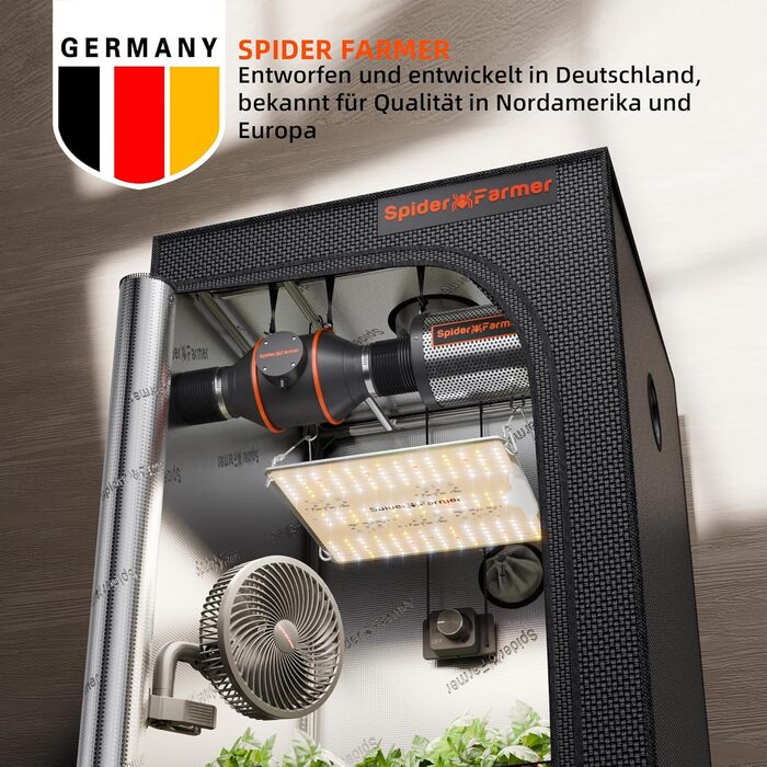 Повний набір Світлодіодна лампа Grow Full Spectrum Samsung LM301B LEDs Grow Tent Kit Complete 60x60x140cm Hydroponics 1680D Growing Tent Kit Kit System Ventilation, 1000D Grow Tent