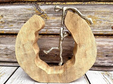 Скульптура "Командна робота" (30 см) — Срібло, Манго Дерево, Алюміній