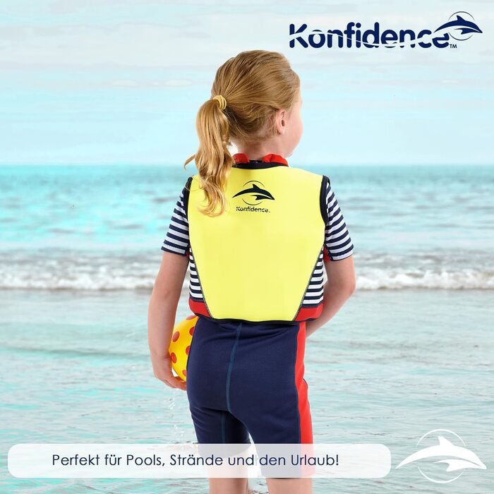 Рятувальний жилет Konfidence преміальний плавальний жилет зі знімним ременем безпеки для дітей Регульована плавучість Відповідає стандартам CE Рекомендовано школами плавання Maui Green S (до 3 років/до 19 кг)
