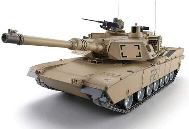 Радіокерований танк M1A2 Abrams 116 Heng Long - з димом та звуком, сталевими шестернями, металевими гусеницями, 2.4Ghz V7.0 - покращена версія (Upg-A)