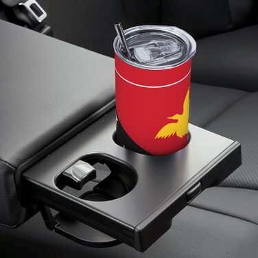 Кухоль з прямою трубочкою, дизайн прапор Папуа-Нової Гвінеї, друкований, дорожній кухоль, підходить для кемпінгу, офісу та дому, 590 мл