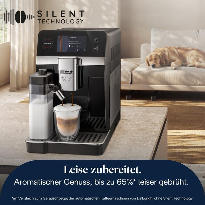 Кавомашина De'Longhi Eletta Ultra 40 рецептів, Silent Technology, чорна